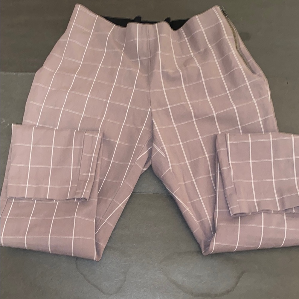 A New Day Size 4 Women's Checkered Trousers - Mauve and White - Picture 5 of 12